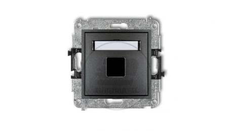 MINI Mechanizm gniazda multimedialnego pojedynczego bez modułu (standard Keystone) grafitowy 11MGM-1P