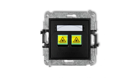 MINI Mechanizm gniazda światłowodowego/optycznego podwójnego czarny mat 12MGOP-2