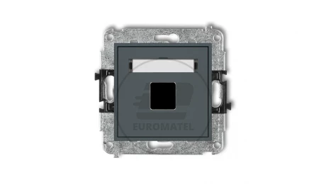 MINI Mechanizm gniazda multimedialnego pojedynczego bez modułu (standard Keystone) grafitowy mat 28MGM-1P
