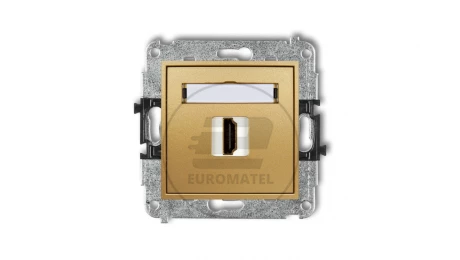 MINI Mechanizm gniazda pojedynczego HDMI 2.0 złoty 29MHDMI-3