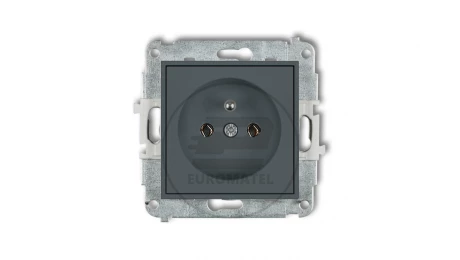 MINI Mechanizm gniazda pojedynczego z uziemieniem 2P+Z (bez przesłon torów prądowych) grafitowy mat 28MGP-1z