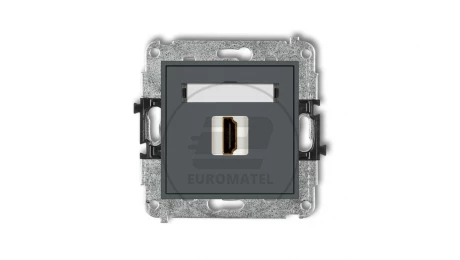 MINI Mechanizm gniazda pojedynczego HDMI 2.0 grafitowy mat 28MHDMI-3