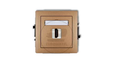 DECO Mechanizm gniazda pojedynczego HDMI 2.0 złoty metalik 8DHDMI-3