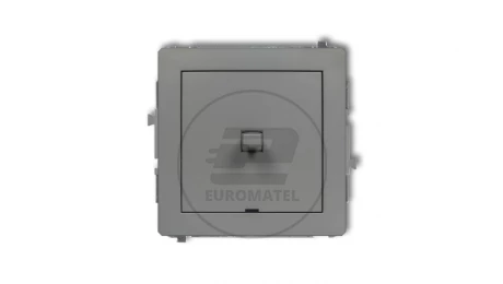 DECO Mechanizm łącznika schodowego w stylu amerykańskim (jeden klawisz bez piktogramu) szary mat 27DWPUS-3.1