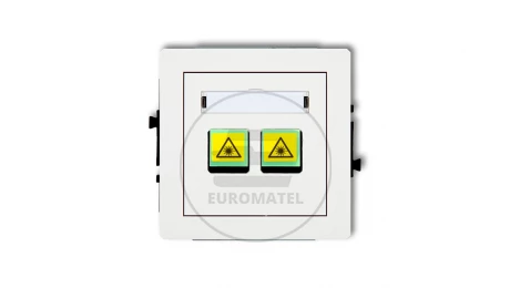 DECO Mechanizm gniazda światłowodowego/optycznego podwójnego biały DGOP-2
