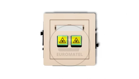 DECO Mechanizm gniazda światłowodowego/optycznego podwójnego beżowy 1DGOP-2