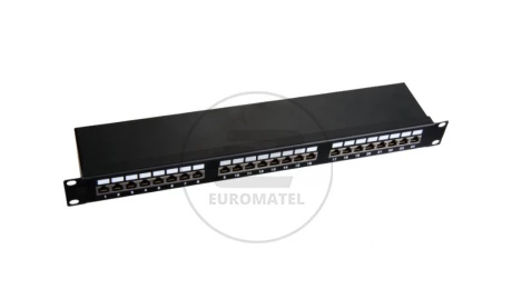 Patch panel 1U/19 cali STP ekranowany 24 porty kat. 5E złącza LSA półka montażowa PK-S5-1