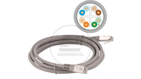 Patch-cord F/UTP kat.6 PVC 3.0m szary KKS6SZA3.0