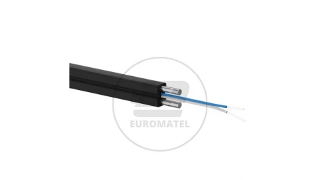 Kabel światłowodowy FTTH, 2J, SM 9/125, LSOH, wzmocnienie FRP, całkowicie dielektryczny, czarny ALANTEC /1000m/