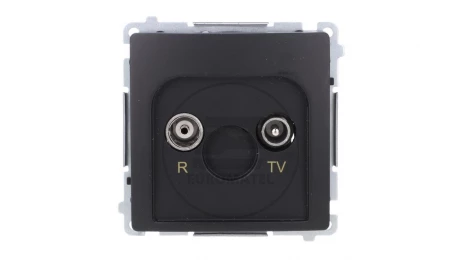 Simon Basic Gniazdo antenowe R-TV przelotowe 10 dB (moduł), 1x wejście: 5–862 MHz czarny BMZAP10/1.01/49
