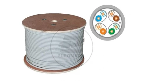 Kabel teleinformatyczny F/FTP kat.6A LSOH Dca (10Gb/s) szary ALANTEC /500m/