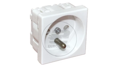 Gniazdo elektryczne 45x45, białe - 2P+Z PZ01B