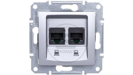 Sedna Gniazdo komputerowe podwójne RJ45 kat.6 FTP aluminium SDN4800160