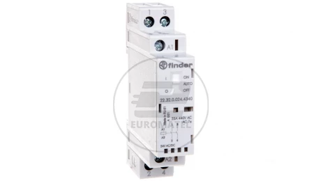 Stycznik modułowy 2Z 25A 24V AC/DC funkcja Auto-On-Off wskaźnik zadziałaniua + LED 17,5mm 22.32.0.024.4340