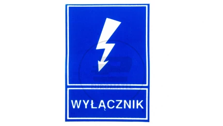 Tabliczka /znak informacyjny/ TZI 52X74S /WYŁĄCZNIK/ E04TZ-01041111500 /10szt./