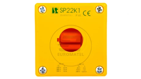 Obudowa kasety 1-otworowa 22mm żółta IP65 SP22K1\00Ż