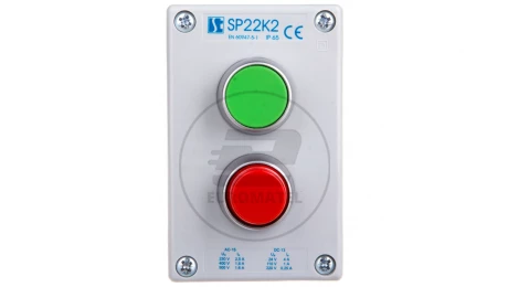 Kaseta sterownicza 1-otworowa czerwony 1R szara IP65 2x membrana M20 SP22K2\02-2