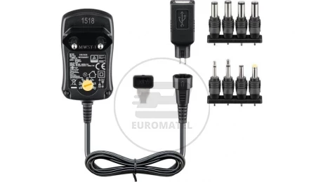 Zasilacz uniwersalny 100-240V 3-12V 0,6A /9 końcówek/ 53995