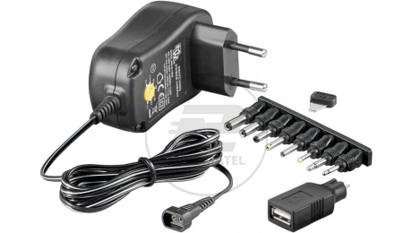 Zasilacz uniwersalny 100-240V 3-12V 1A /9 końcówek/ 53996