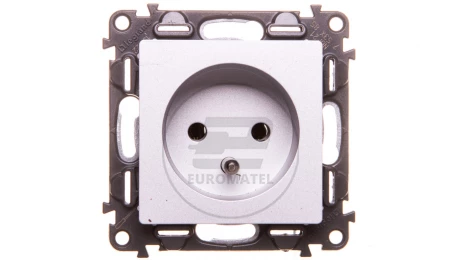 VALENA LIFE Gniazdo pojedyncze z/u 2P+Z aluminium 753385