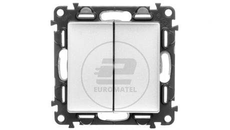 VALENA LIFE Przycisk przełączny podwójny aluminium 752318