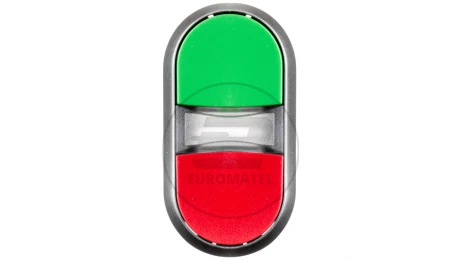 Napęd przycisku podwójnego 22mm zielony i czerwony z podświetleniem plastikowy IP69k Sirius ACT 3SU1031-3AB42-0AA0