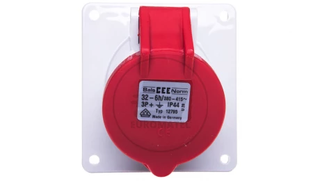 Gniazdo tablicowe 32A 4P 400V 6h IP44 skośne Quick-Connect 12795