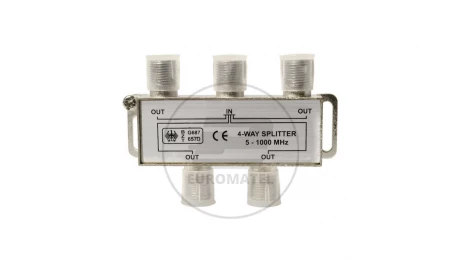 Rozdzielacz sygnału TV splitter 1x F / 4x F UR08