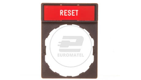 Ramka do mocowania etykiet 30x40mm, z etykietą 8x27mm RESET ZBY2323