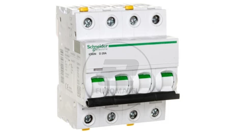 Wyłącznik nadprądowy 4P D 20A 6kA AC iC60N-D20-4 A9F05420