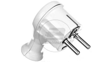 Wtyczka kątowa 16A z/u Uni-Schuko 250V biała WT-50