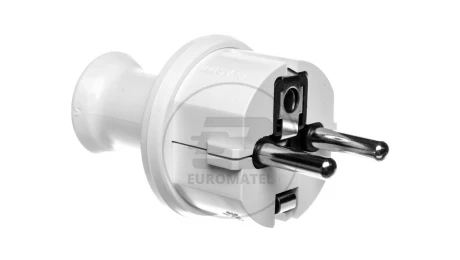 Wtyczka prosta 16A z/u Uni-Schuko 250V IP44 biała WT-40H