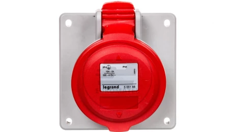 Gniazdo tablicowe 16A 4P 400V czerwone IP44 P17 TEMPRA PRO 555188
