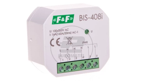 Przekaźnik bistabilny 1 Z 16A 230V AC Inrush BIS-408i