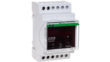 Ogranicznik poboru mocy jednofazowy do 10kW 1sek-3min z funkcją przekaźnika napięciowego OM-633