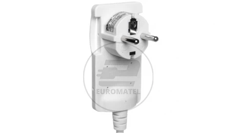 Wtyczka płaska kątowa 2P 16A 250V z przewodem 1,5m, biała OR-AE-1312/W