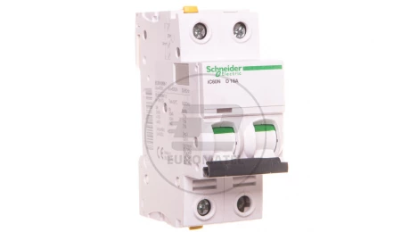 Wyłącznik nadprądowy 2P D 16A 6kA AC iC60N-D16-2 A9F05216