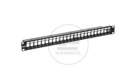 Patch panel pusty 19 cali 24x keys 1U czarny (RAL 9005) DN-91411