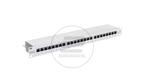 Patch panel kompletny 19 cali 24x RJ45 S/FTP kat. 6 1U szary (RAL 7035) DN-91624S