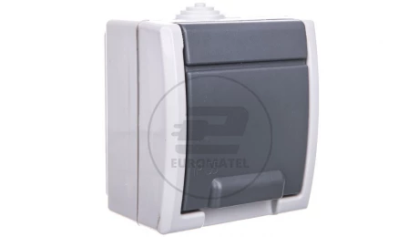 Aquant Gniazdo pojedyncze SCHUKO n/t IP55 szare 1244-10