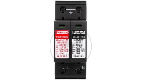 Ogranicznik przepięć B+C Typ T1+T2 12,5kA 1,2kV 240V AC VAL-MS-T1/T2 335/12.5/1+1 2800187