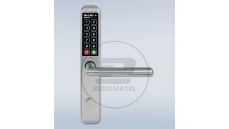 Klamka szyfrowa MCM EASY KEY SLIM INOX, pełny szyld rozstaw 92mm