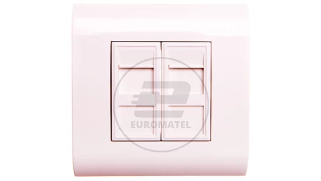 Pokrywa gniazda teleinfotmatycznego 2x Keystone biała DN-93802
