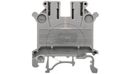 Złączka szynowa 2-przewodowa 2,5 mm2 szara UK 3 N 3001501 /50szt./