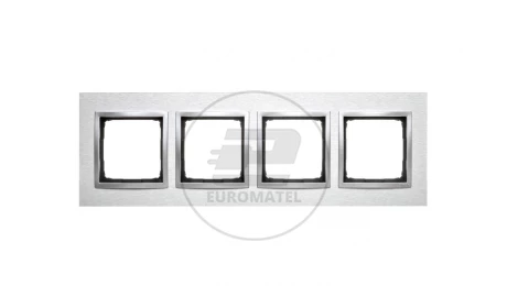 Simon 54 Nature Ramka poczwórna metal INOX KLASYCZNY DRN4/77