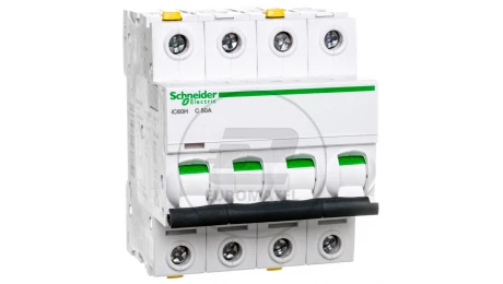 Wyłącznik nadprądowy 4P C 50A 10kA AC iC60H-C50-4 A9F07450