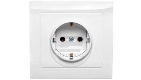 KIER Gniazdo pojedyncze z/u Schuko białe GP-1WS/00