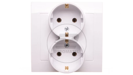 KIER Gniazdo podwójne b/u Schuko białe GP-2WS/00