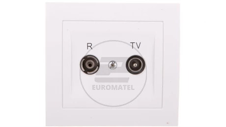 KIER Gniazdo antenowe RTV przelotowe 10dB białe GPA-10WP/00