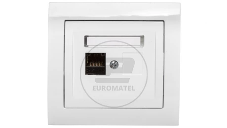 KIER Gniazdo komputerowe pojedyncze RJ45 kat.6 białe GPK-1W/K6/00